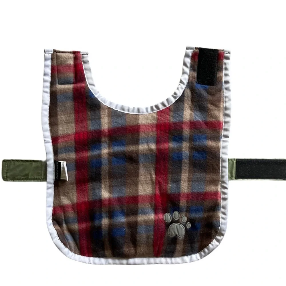 Zack & Zoey Dog Jacket Raincoat Olive Green Reverses Red Flannel Coat Small Pet